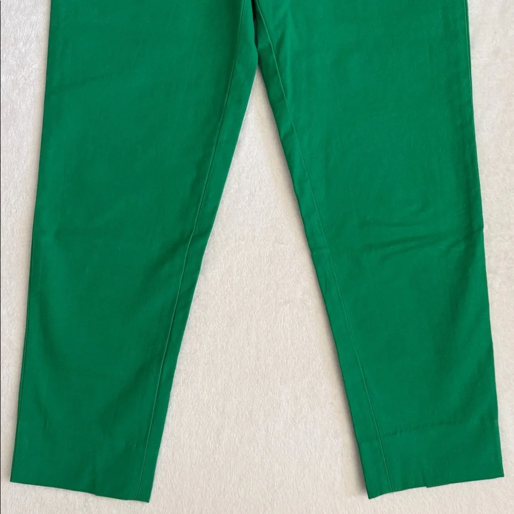 Frances Valentine | Petrie Side Zip Back Slit Stretch Cotton Crop Pant Green (2) - Picture 4 of 14